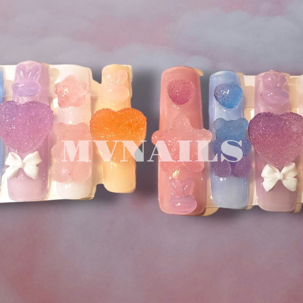 Jelly Milk Candy press on nails